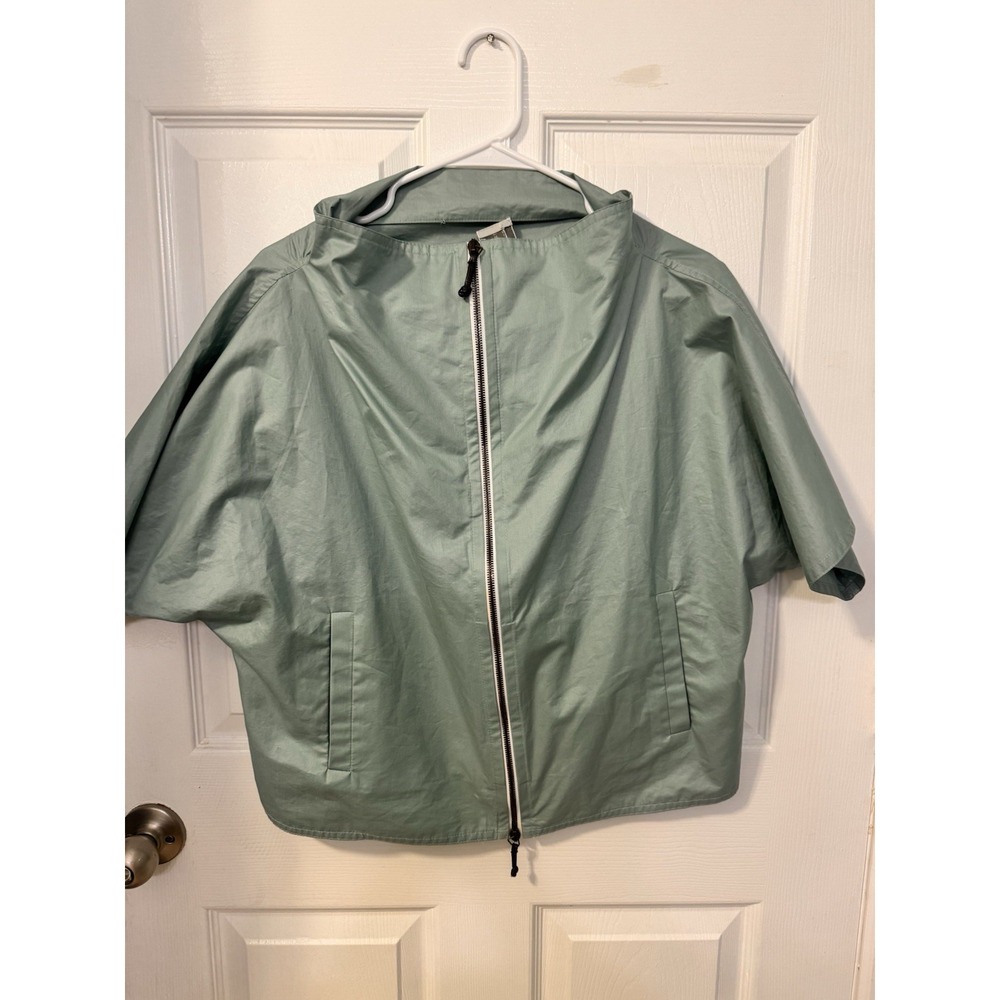 Dusan Women's L Sage Green Cotton Cropped Jacket Short Sleeve L Italy